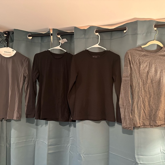 Figs Tops - Set of 4 Figs Black and Grey Underscrub Longsleeve Shirts